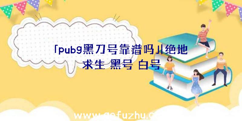 「pubg黑刀号靠谱吗」|绝地求生